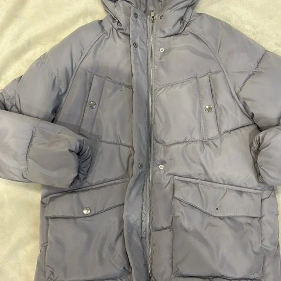 Zara girl light grey hooded puffer jacket-size 13-14 - Picture 8 of 8